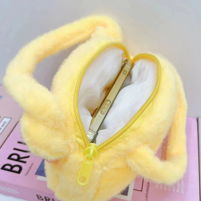 Super Cute Butter Bear Plush Handheld Bag 2024 Girl Heart Student Soft Girl Versatile Storage Small Round Bag