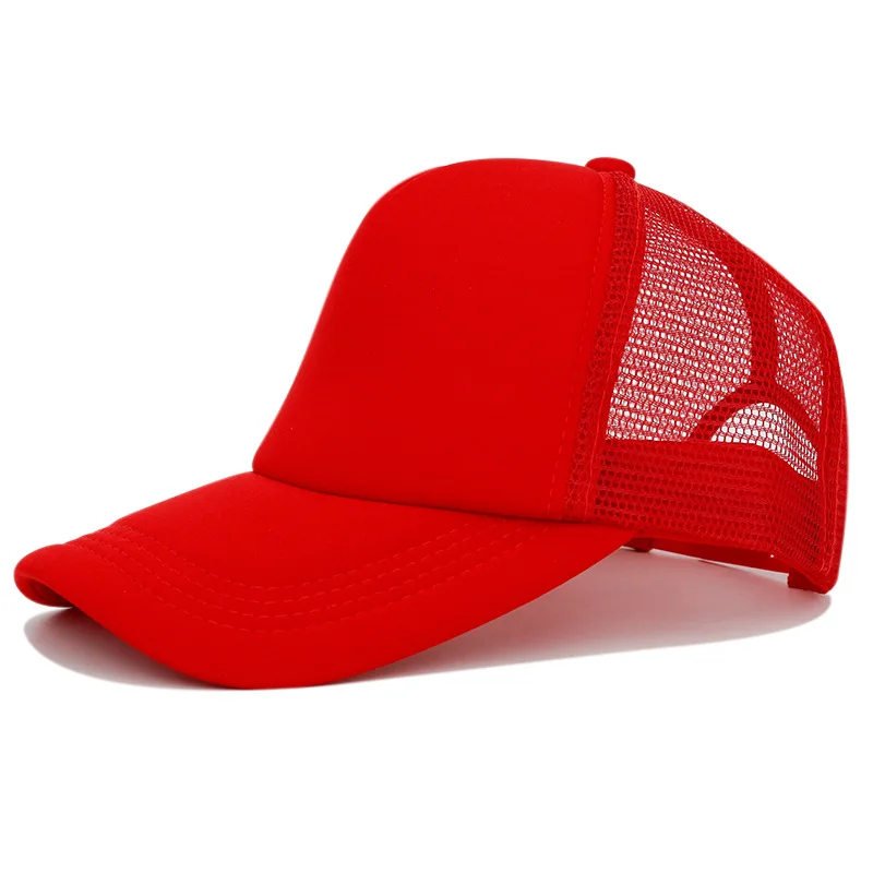 Solid Mesh Baseball Caps DIY Print Letter Summer Outdoor Sun Protection Visor Hats Net Breathable