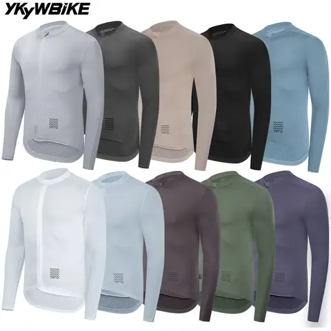 YKYWBIKE Men's Cycling Jersey Long Sleeve Lightweight Pro Team Anti-sweat Breathable Road Bike Jersey Bicycle Shirt