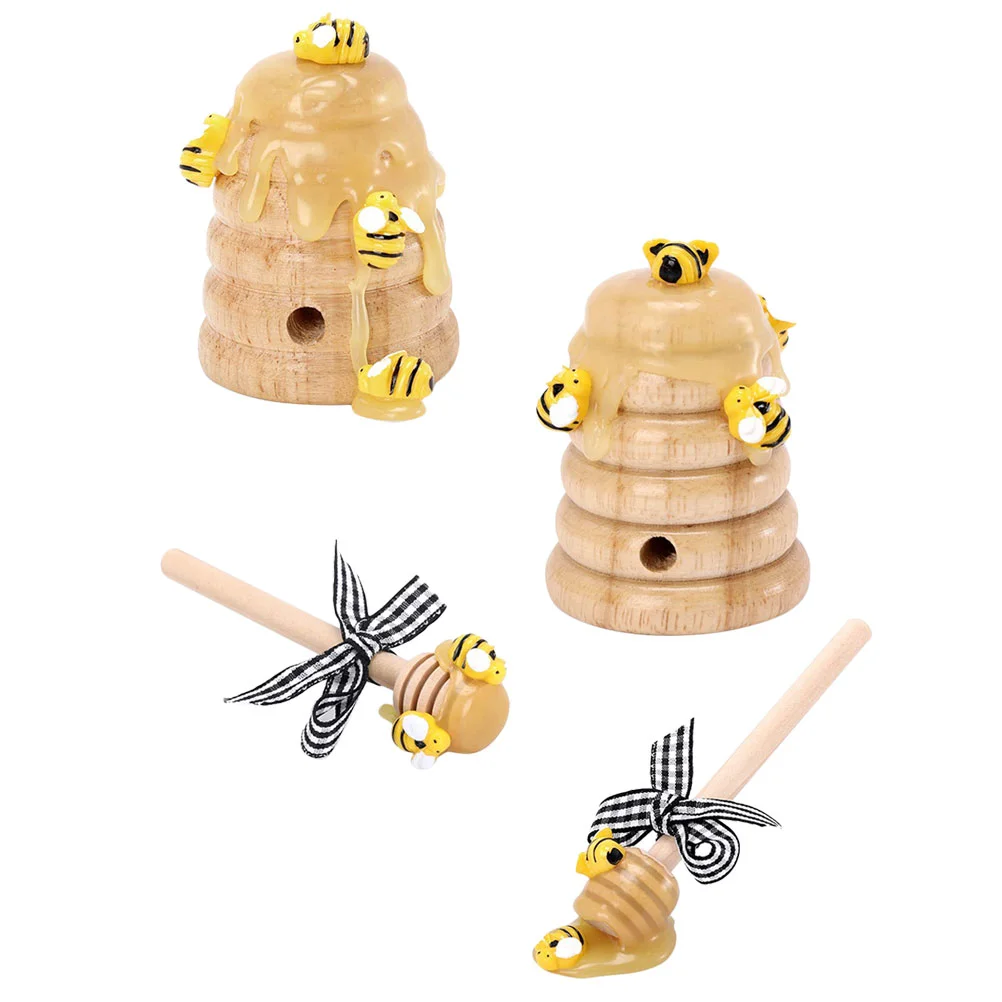 4pcs Beehive Decoration Unique Bee Festival nament Shaped Honeycomb Dipper Exquisite Natural Color Festive Atmosphere Balcony