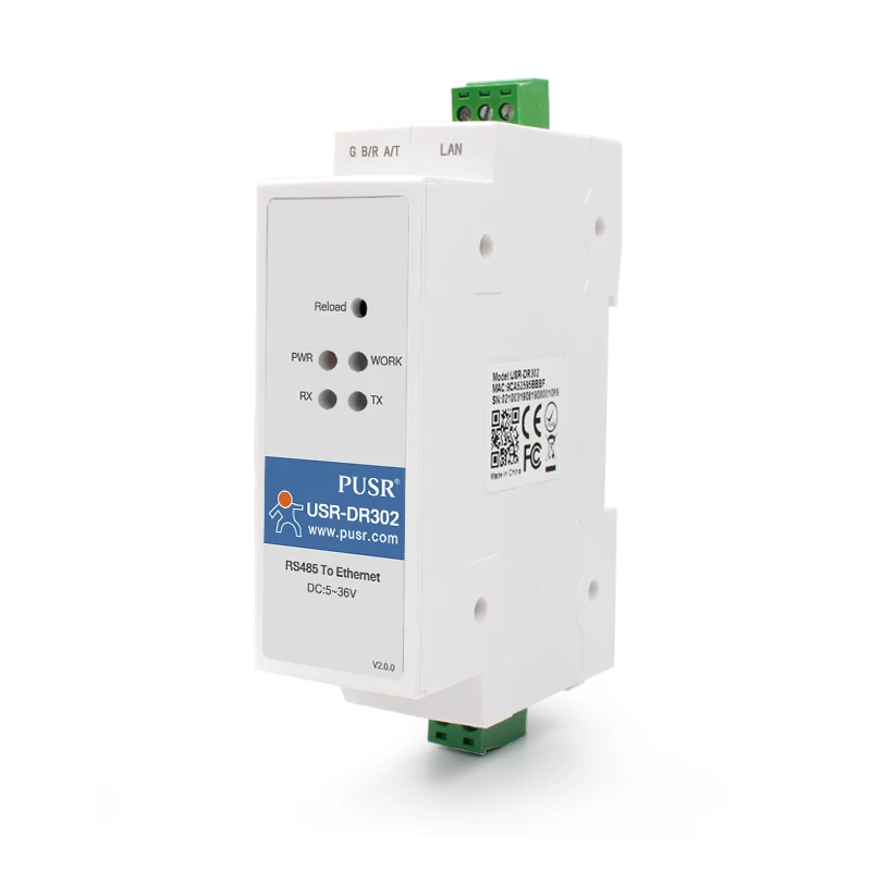 PUSR DIN-Schiene Kostengünstige RS485 zu Ethernet TCP/IP zu RS485 Modbus RTU USR-DR302