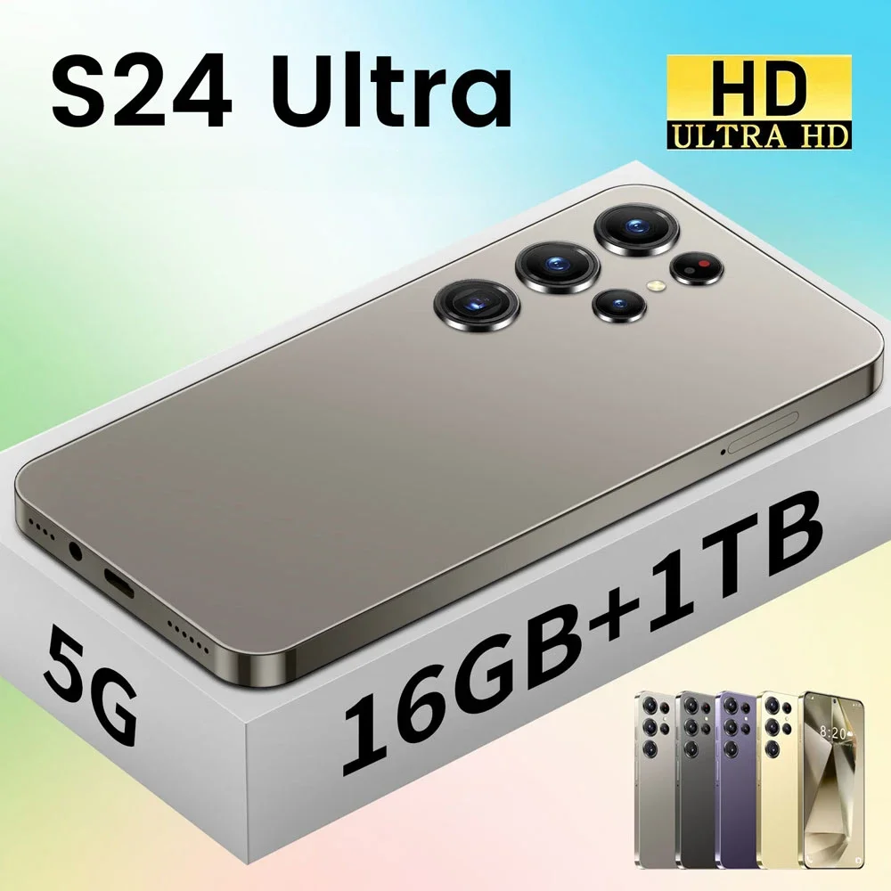 New S24 Ultra 7.3HD 4G 5G Original Smartphone Snapdragon 8 Gen 3 Cell Phone Android 14 Smart Mobile Phones 7800mAh Cellphones