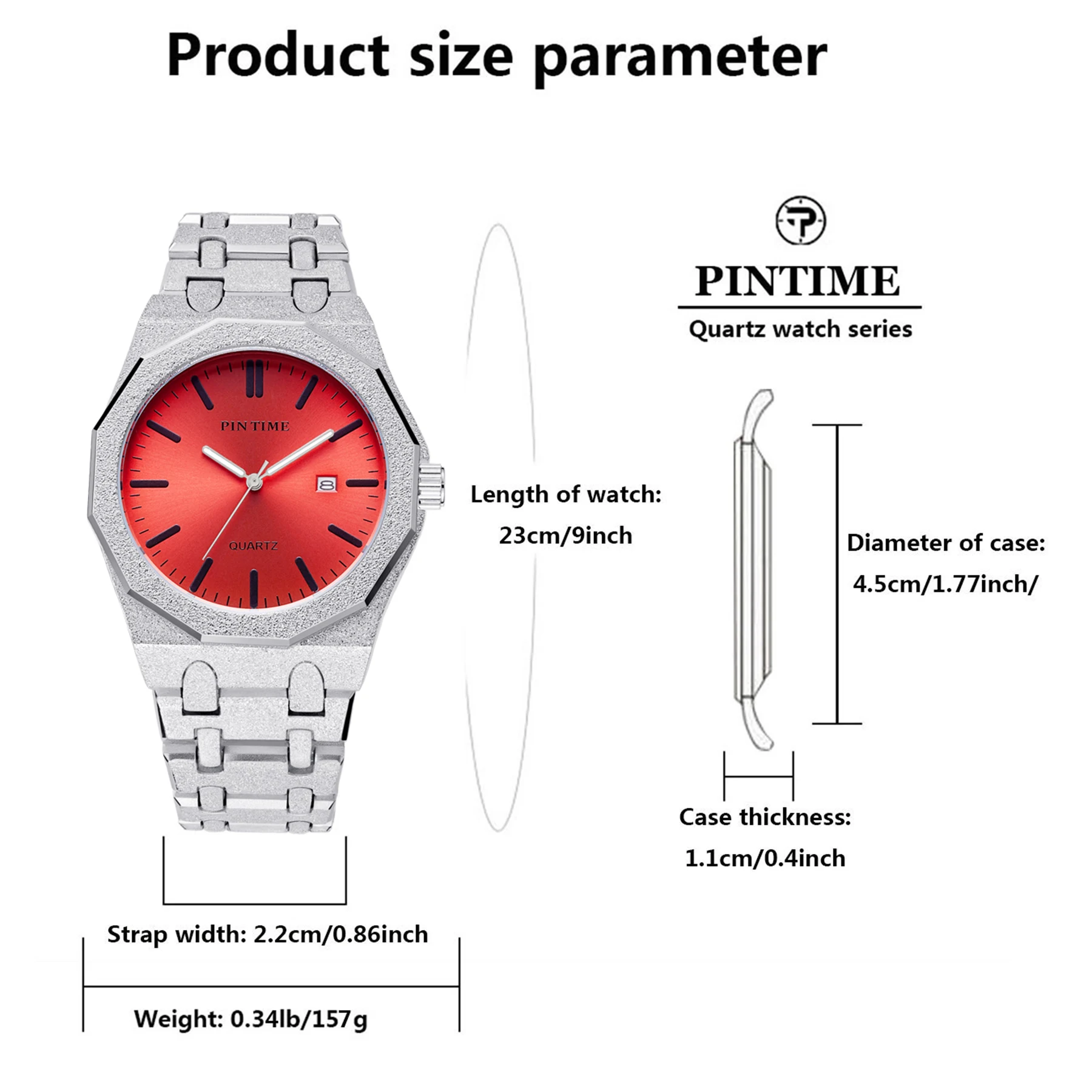 Men's Wristwatch, Featuring a 12-Sided Circular Dial Design, Combined with a Unique Multi-Color Style, Calendar Function, Matte-