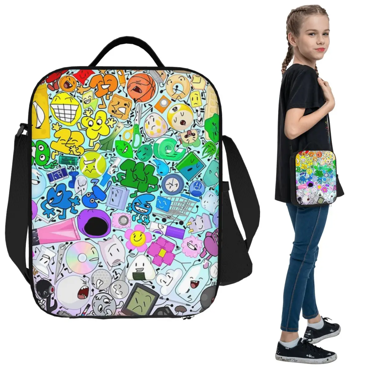 

BFDI все персонажи сумки для обеда изолированная коробка для бенто водонепроницаемая сумка для обеда сумки для пикника термосумка для женщин и детей путешествия