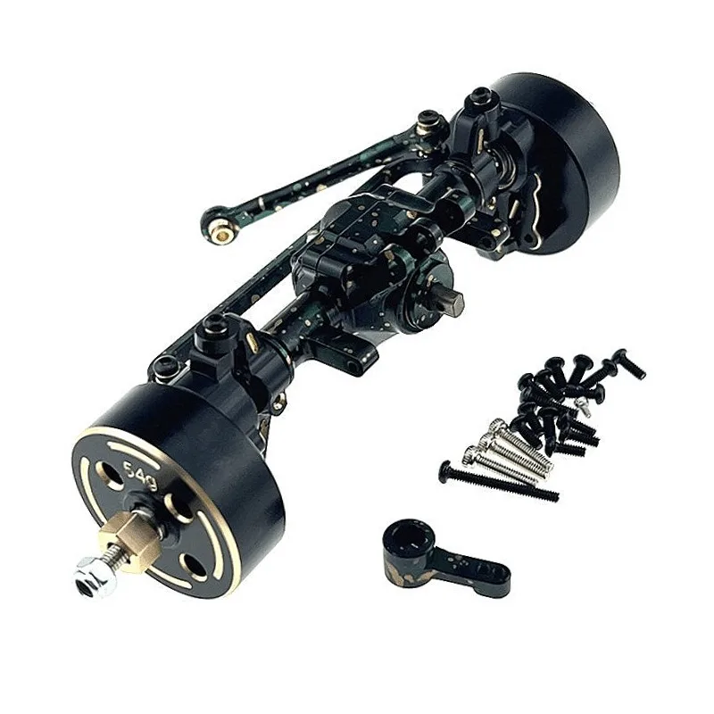 Fit for MJX 1/18 H18P RC Car Metal Upgrade Parts Front Axle Assembly Counterweight Servo Arm