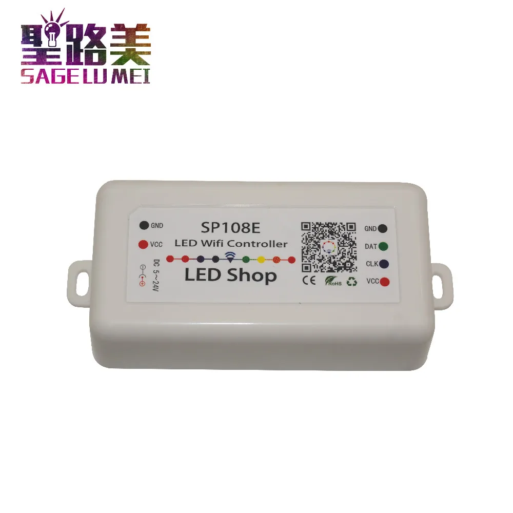 Imagem -03 - Led Controlador Compatível com Bluetooth Sp107e Música Sp108e Controlador Wi-fi para Ws2811 Ws2812 Pixels Striptape Dc524v Sp110e Sp105e