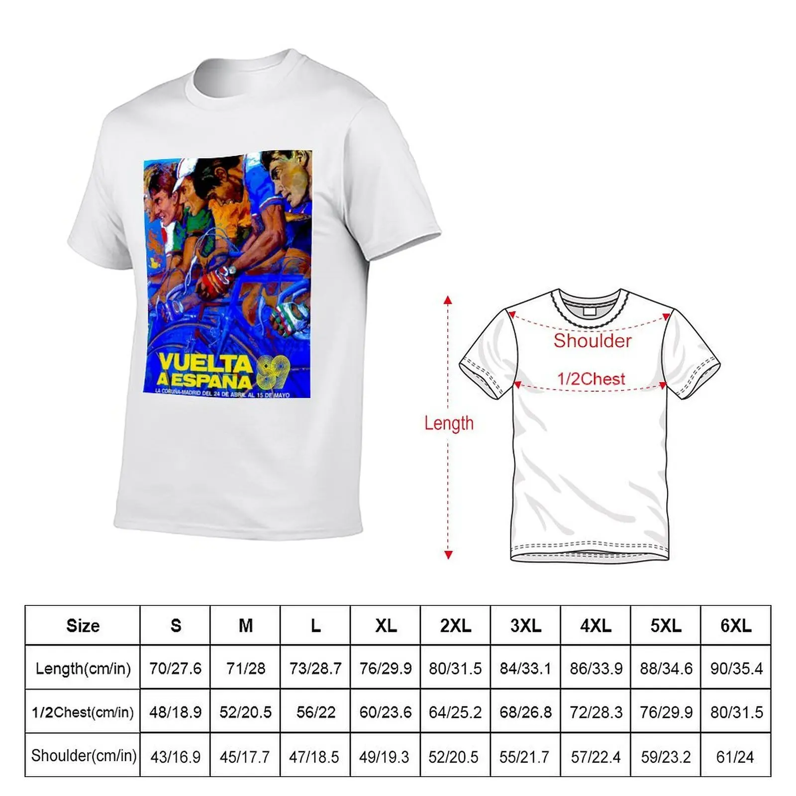 VUELTA A ESPANA : Vintage Bike Racing Advertising Print T-Shirt man t shirt graphic t shirt man casual T-Shirt