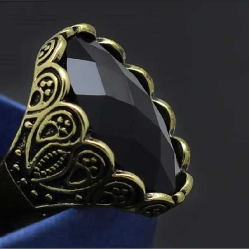 flower vintage promotion bronze CUTE color stone black red royal blue finger ring fashion Jewelry party quality punk lovers gift
