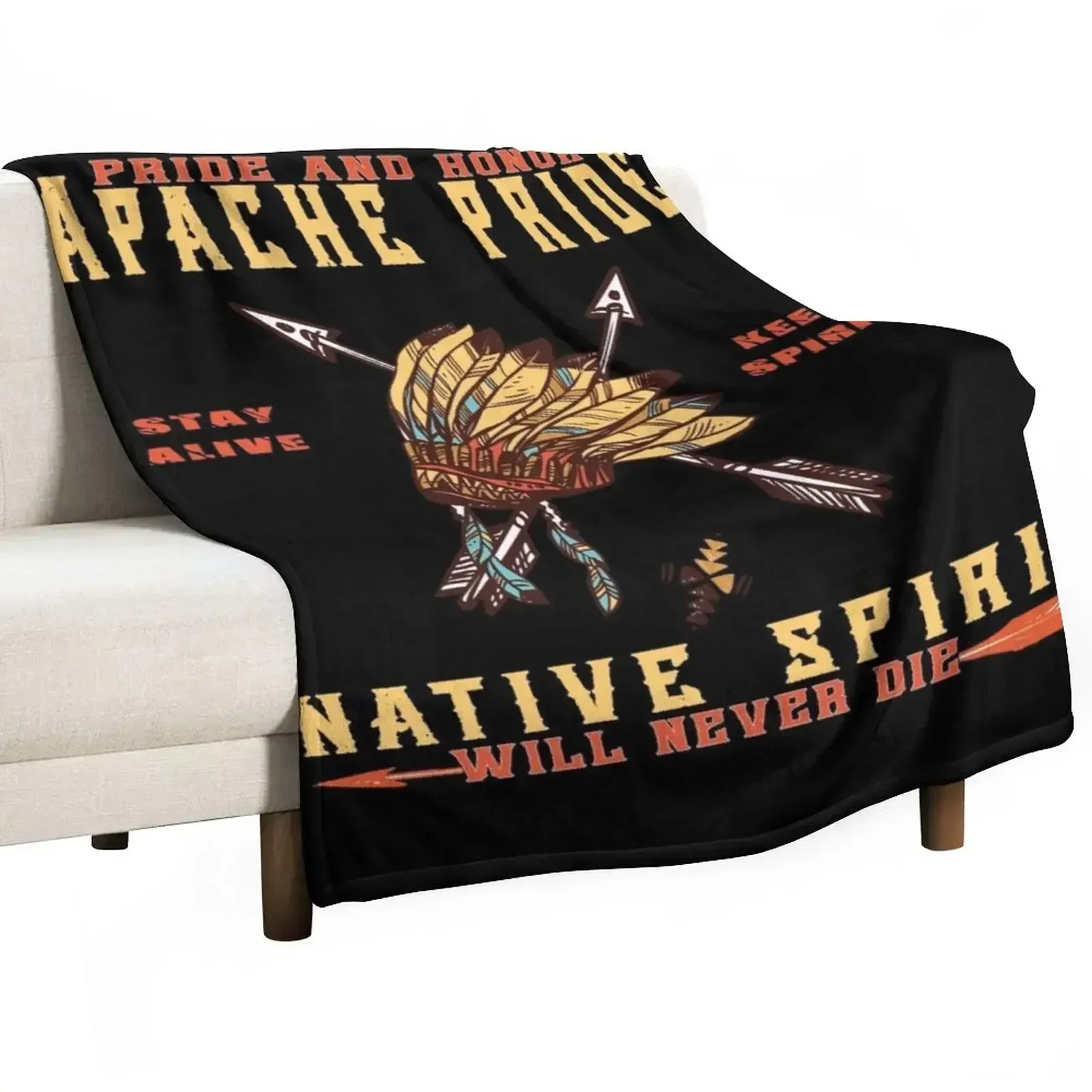 apache pride native spirit Throw Blanket Cute Multi-Purpose Camping Blankets