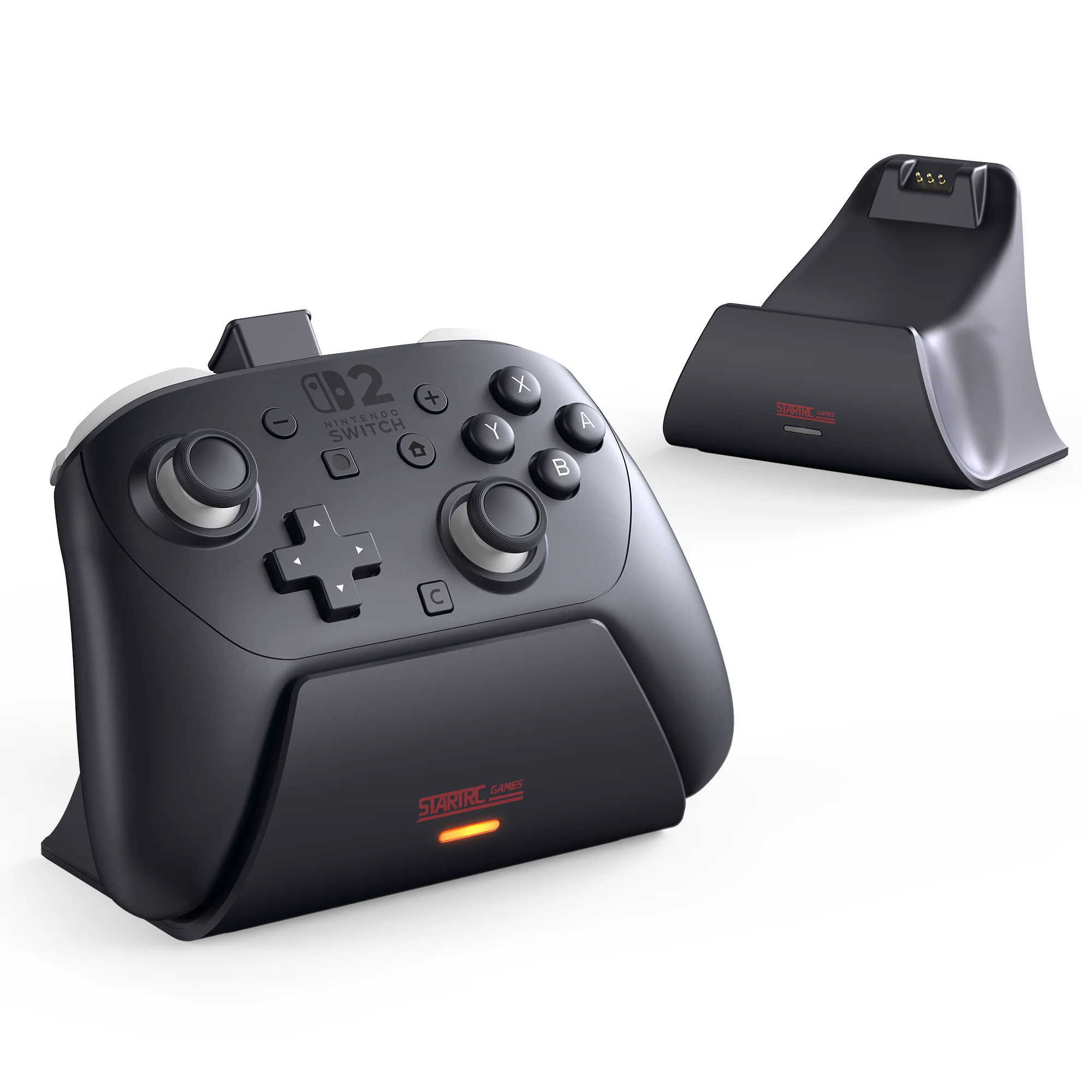 STARTRC Charging Dock for Nintendo Switch 2 Pro Controller, LED Indicator and Pin-Contact Precision, Portable Fashion Charging Station (Only for Official Switch 2 Pro Controller)