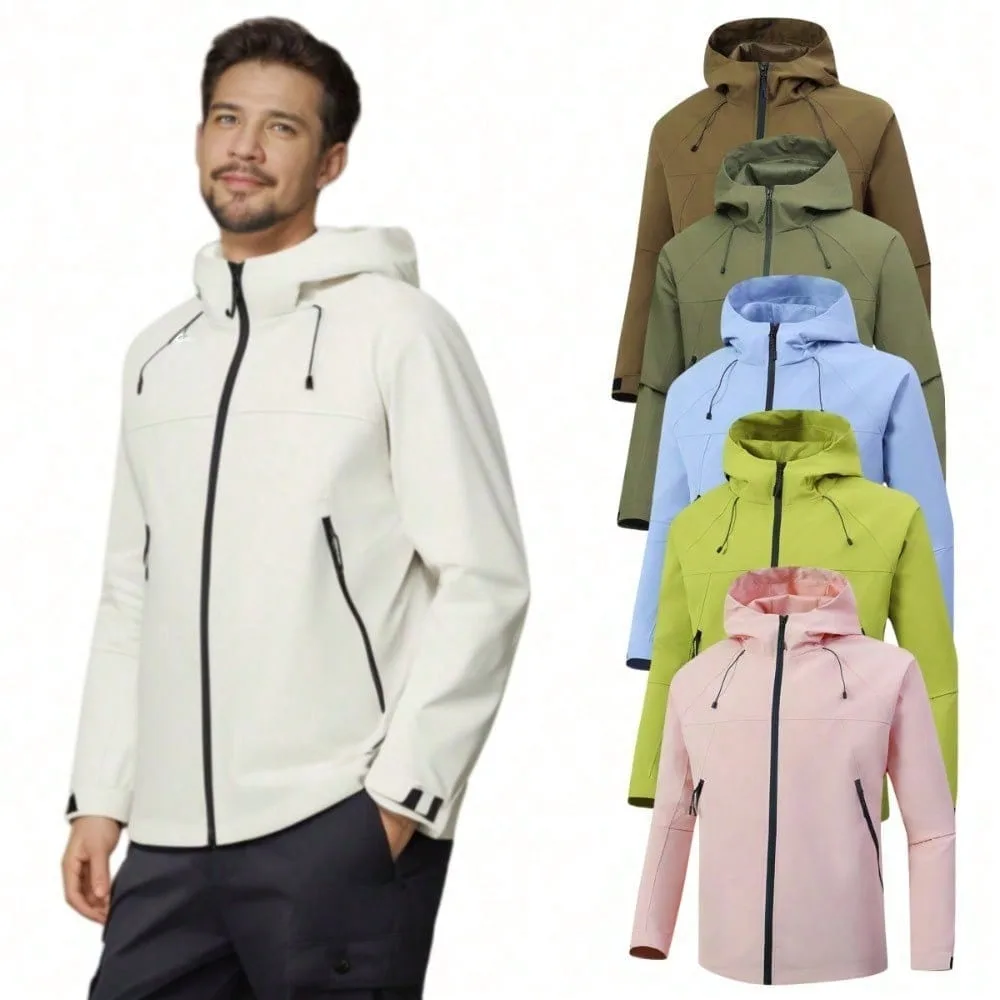 

Everyday Outdoor Windbreaker, Waterproof Rain Jacket with Secure Hood for City Sightseeing and Light Mountain Hiking