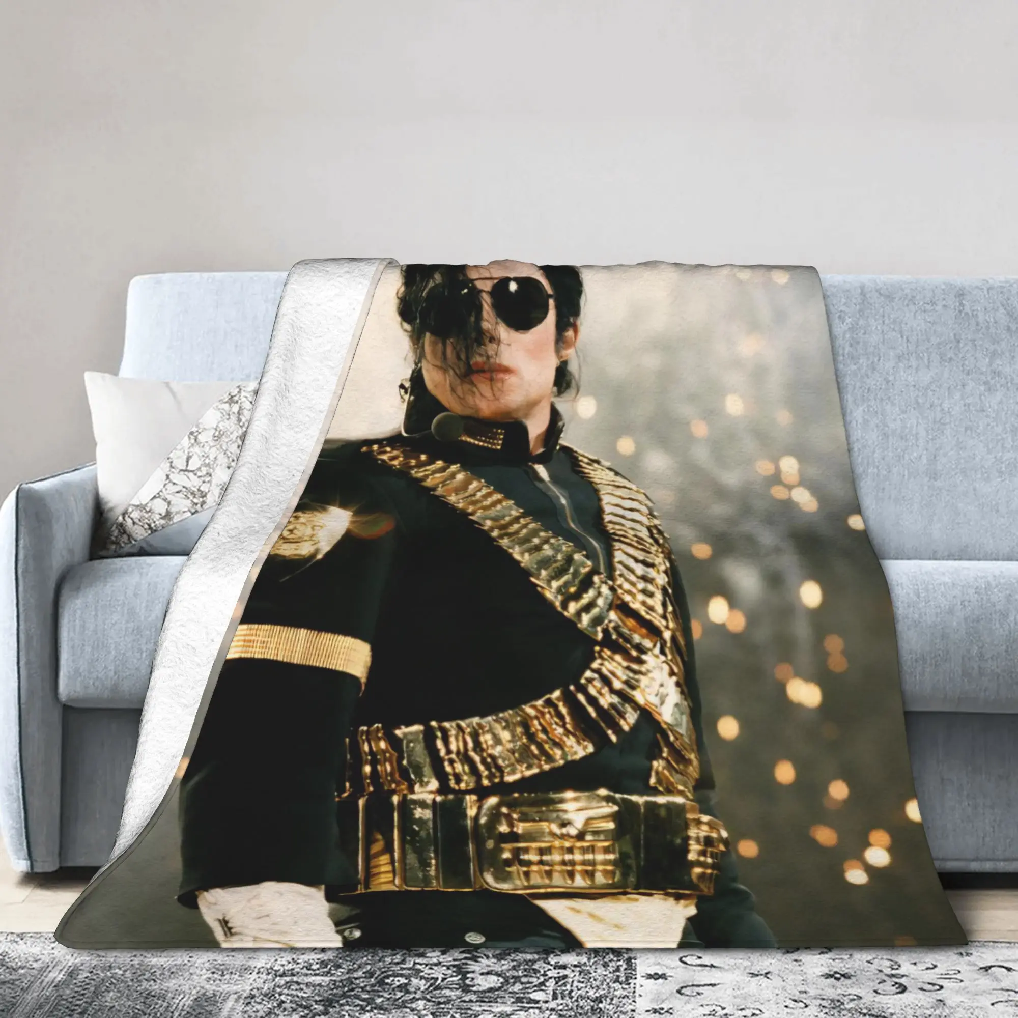 Super Star Michael Jackson Blanket Velvet Autumn/Winter  Multi-function Super Soft Throw Blankets for Bedding Car Bedspreads