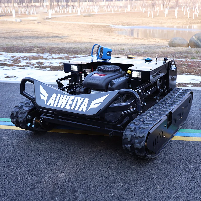 Customized Tank Type Remote Control Lawn Mower Robot 900mm Cutting Width High Power with Free Blade Kit