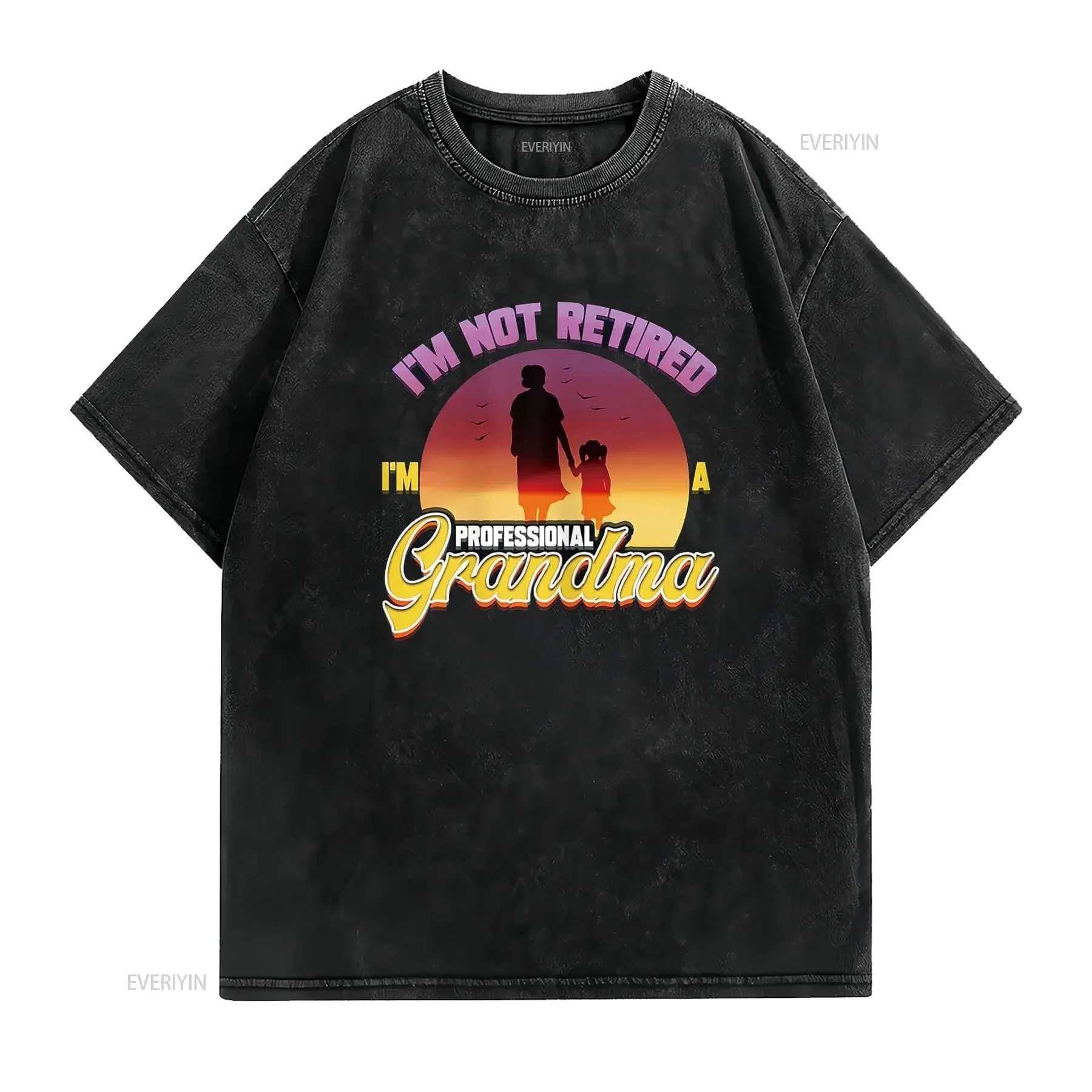 ZOCAVIA Womens Retired Grandma for Retirement Farewell Party Retiree T Shirt vintage Washed Comfortable Stretched Slightly