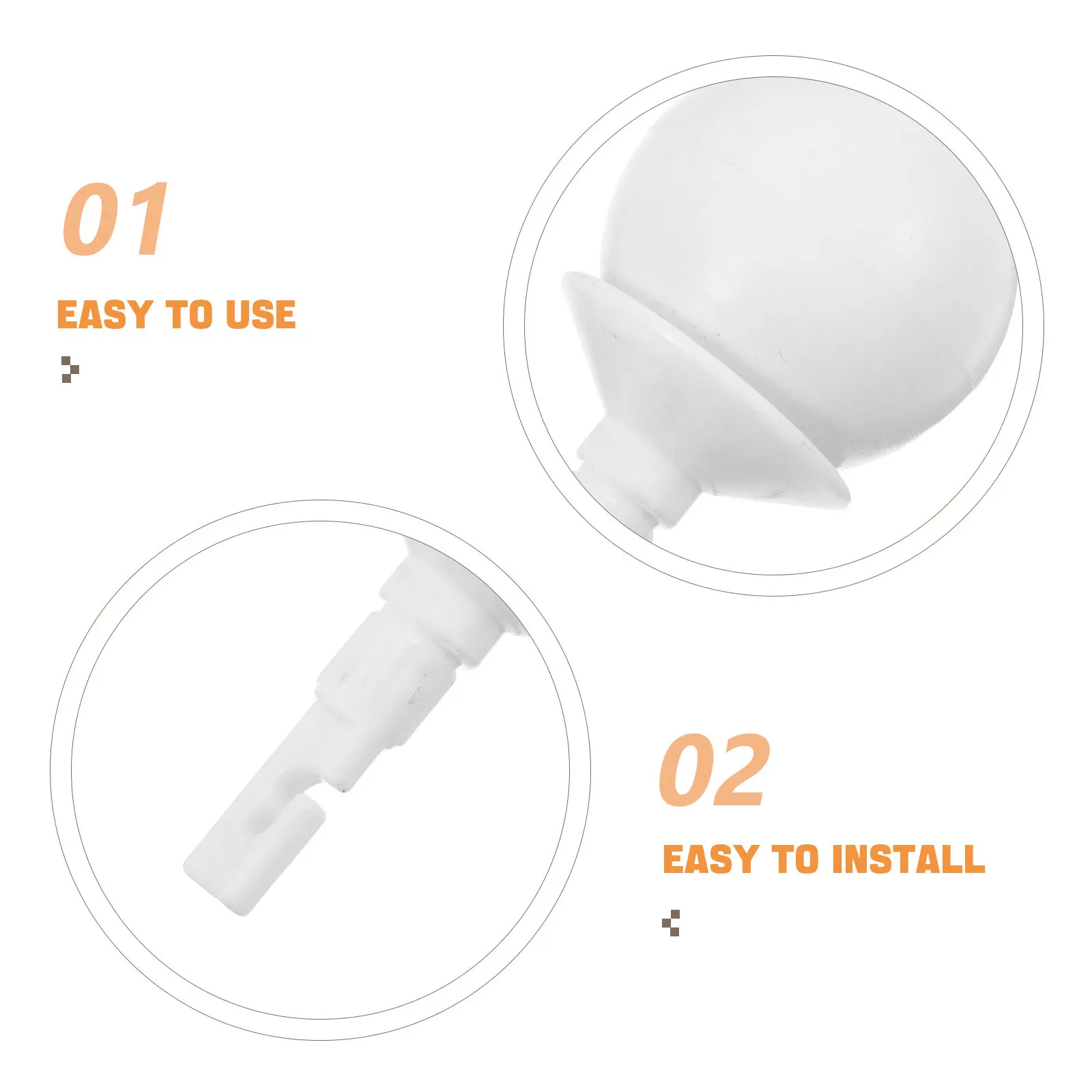 White Rolling Hook Type Cane Tip for Blind Stability Walking Stick Replacement Assistive Protection Blind Cane Props