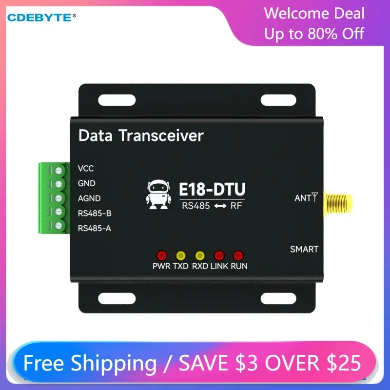 Estación de transmisión de datos inalámbrica CC2530 Zigbee 3,0, 20dBm, RS485, CDEBYTE, E18-DTU(Z20-485), DC8V ~ 28V, transceptor de datos Zigbee