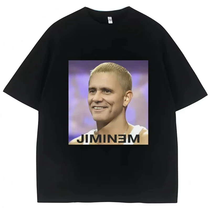 

Забавная футболка с рисунком Jiminem, юмор, Эминем, креативная популярная футболка для мужчин и женщин, летние дышащие хлопковые модные футболки