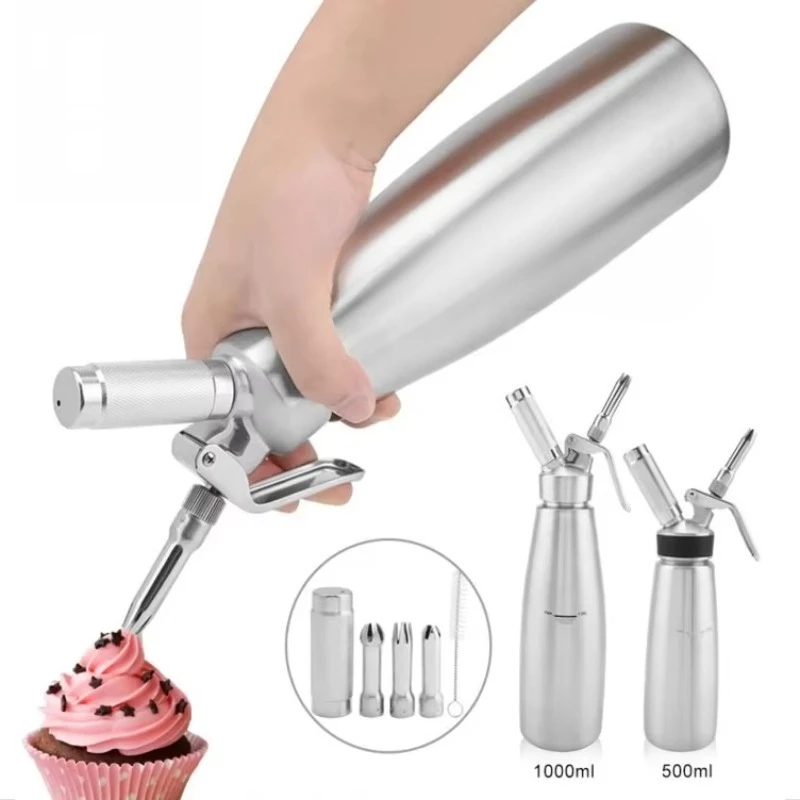 

Aluminum Whipped Cream Dispenser Dessert Tools Stainless Steel Gas Foaming Agent Gun Whistler Kitchen Cream Whistler
