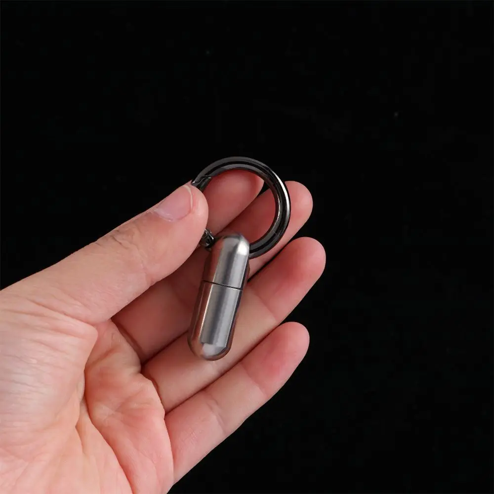 Alloy Drug Container First-Aid Canister Outdoor Bottle Pill Case Medicine Bottle Pill Box Keychain Canister Pill Bottles