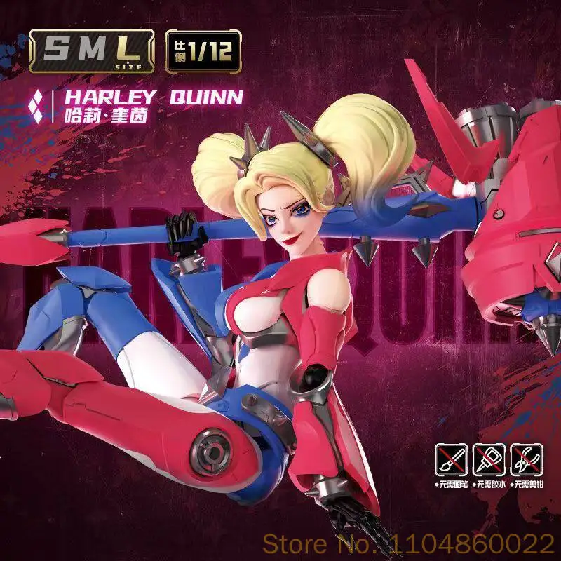 Original Blokees DC Champion Class 04 Harley Quinn Action Figures Ornaments Collect Peripheral Toys Poseable Model Kits Gifts view 3