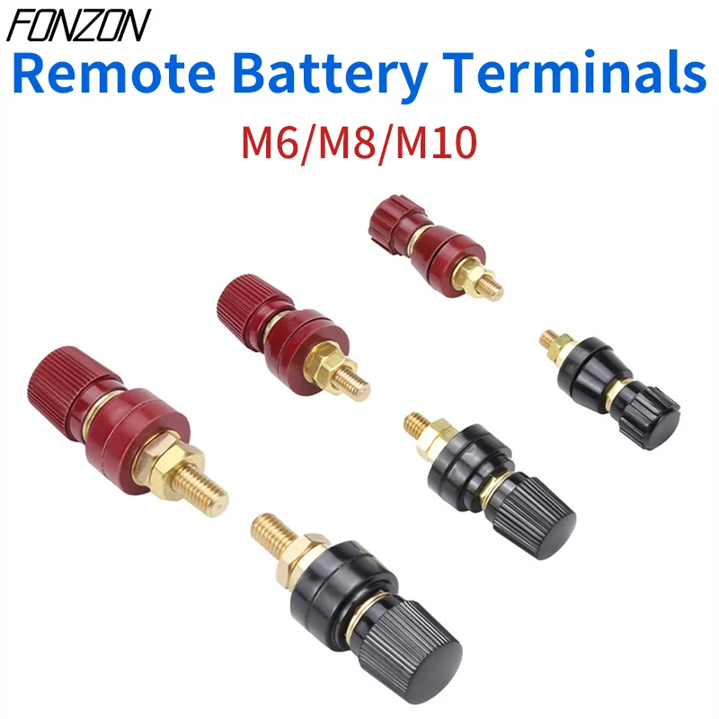 1Pcs All CopperWire Binding Post Thread Screw M6 M8 M10 Terminals Lithium Battery Weld Inverter Clamps Power Supply