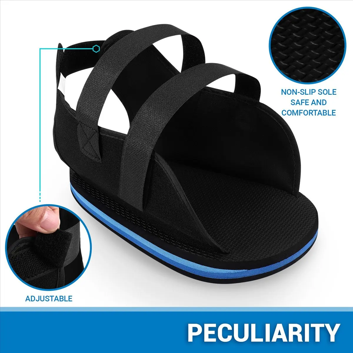 Efficient- Post Op Shoe Foot Fracture Support Shoes Walking Shoe for Foot Injuries Stable Ankle Joints Recovery Pain Relief M