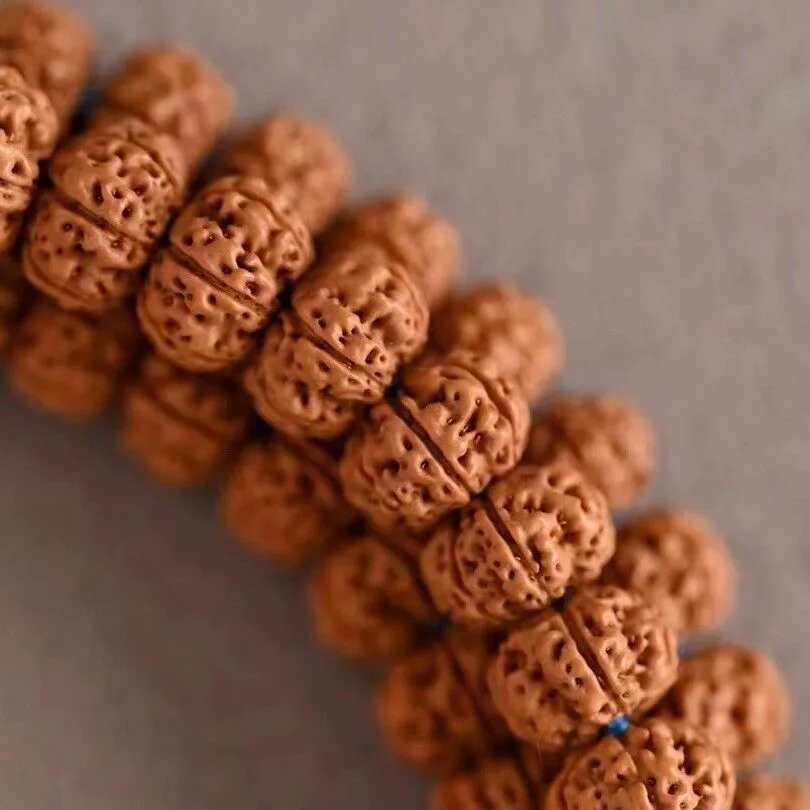 Traditional Chinese Lucky 108 Beads Small Rudraksha Mala Bracelet Tibetan Style Full Meat Bodhi Prayer Beads For Meditation Bles view 5