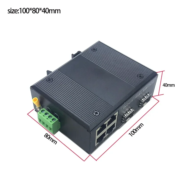 4 ports 10/100/1000M 802.3at/af POE 48V with 2 ports10/100/1000M SFP Ethernet industrial swith