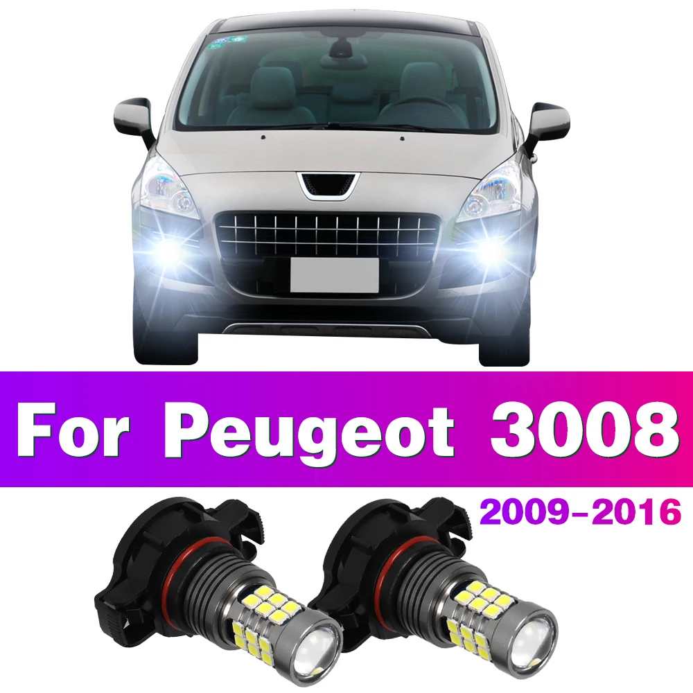 Fari fendinebbia anteriori a LED per Auto 2504 PSX24W 12276 lampadina per Peugeot 3008 MPV 2009 2010 2011 2012 2013 2014 2015 2016 accessorio Auto