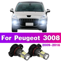 LED Car Front Fog Light Lamps 2504 PSX24W 12276 Bulb For Peugeot 3008 MPV 2009 2010 2011 2012 2013 2014 2015 2016 Auto Accessory