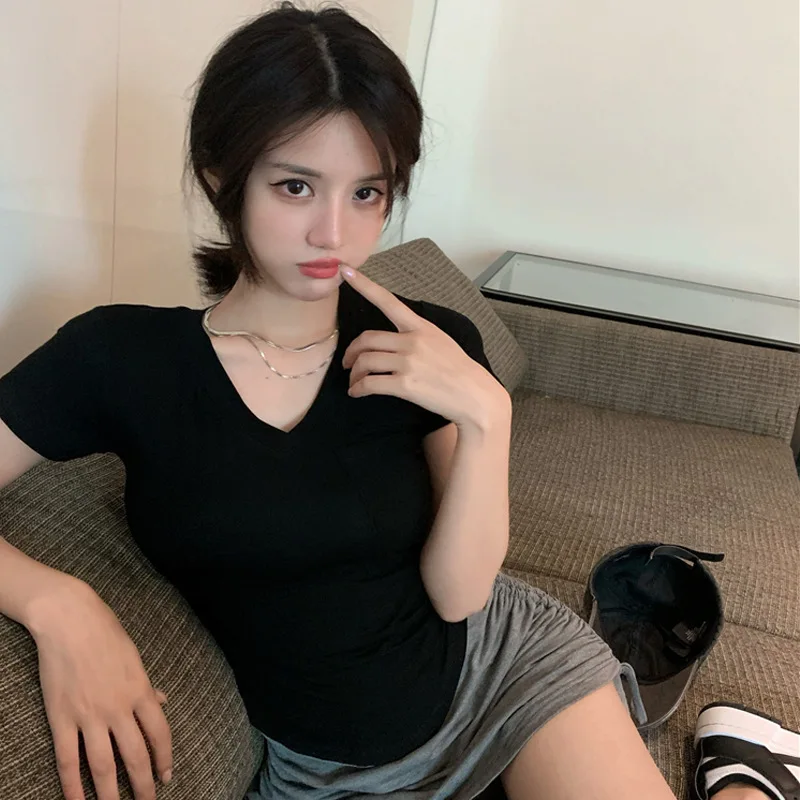 Sexy Ladies Women Casual Short Sleeve Tops Girl Fashion Spring Summer Clothing For Happy Daily Life