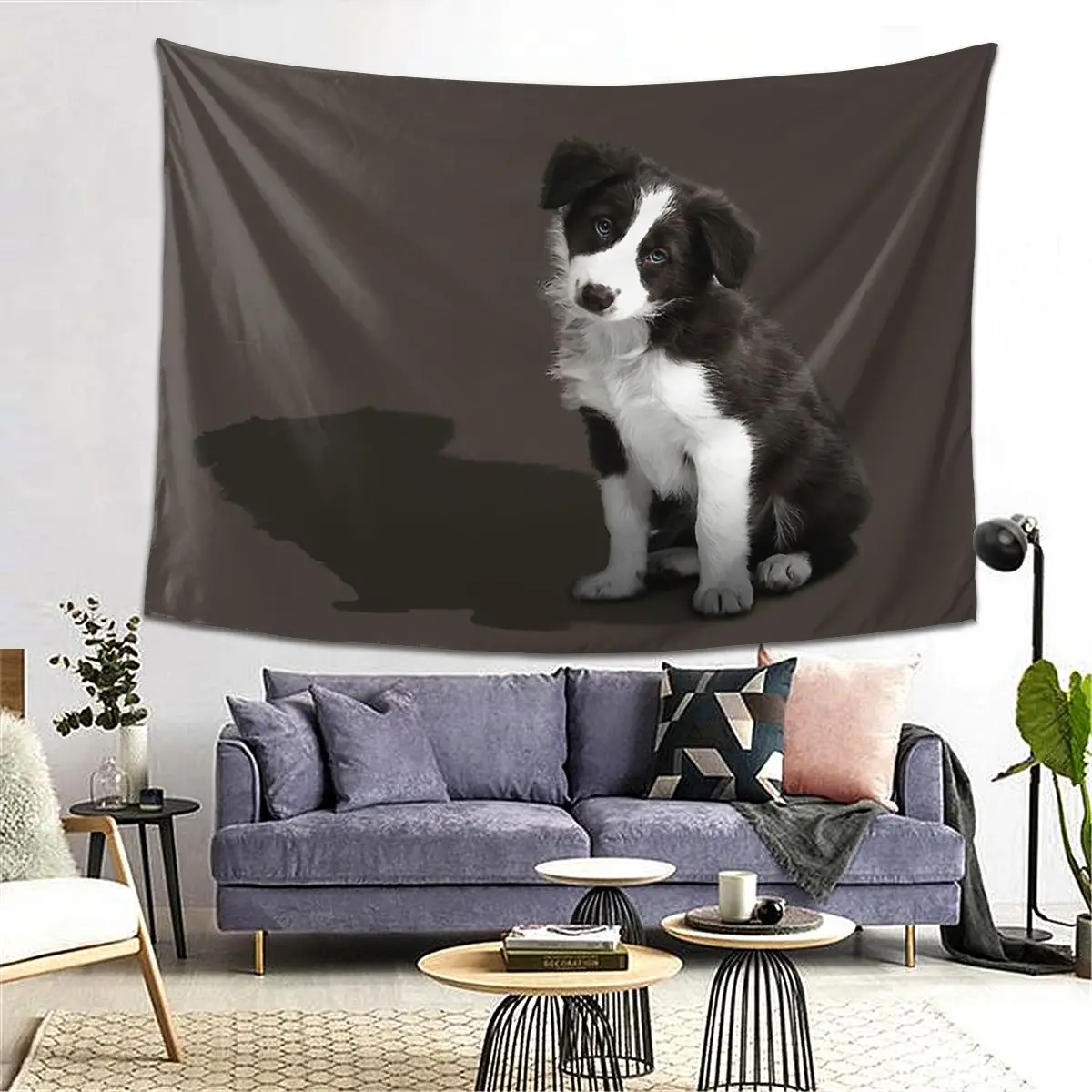 

Гобелен бордер-колли, декор, художественные эстетические гобелены для гостиной, спальни, дома, настенная ткань, настенная подвеска