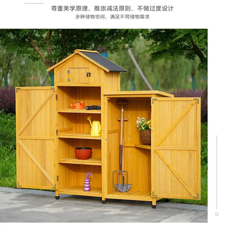 Outdoor cabinet waterproof sunscreen anti-corrosion courtyard garden outdoor tool cabinet open-air sundries storage