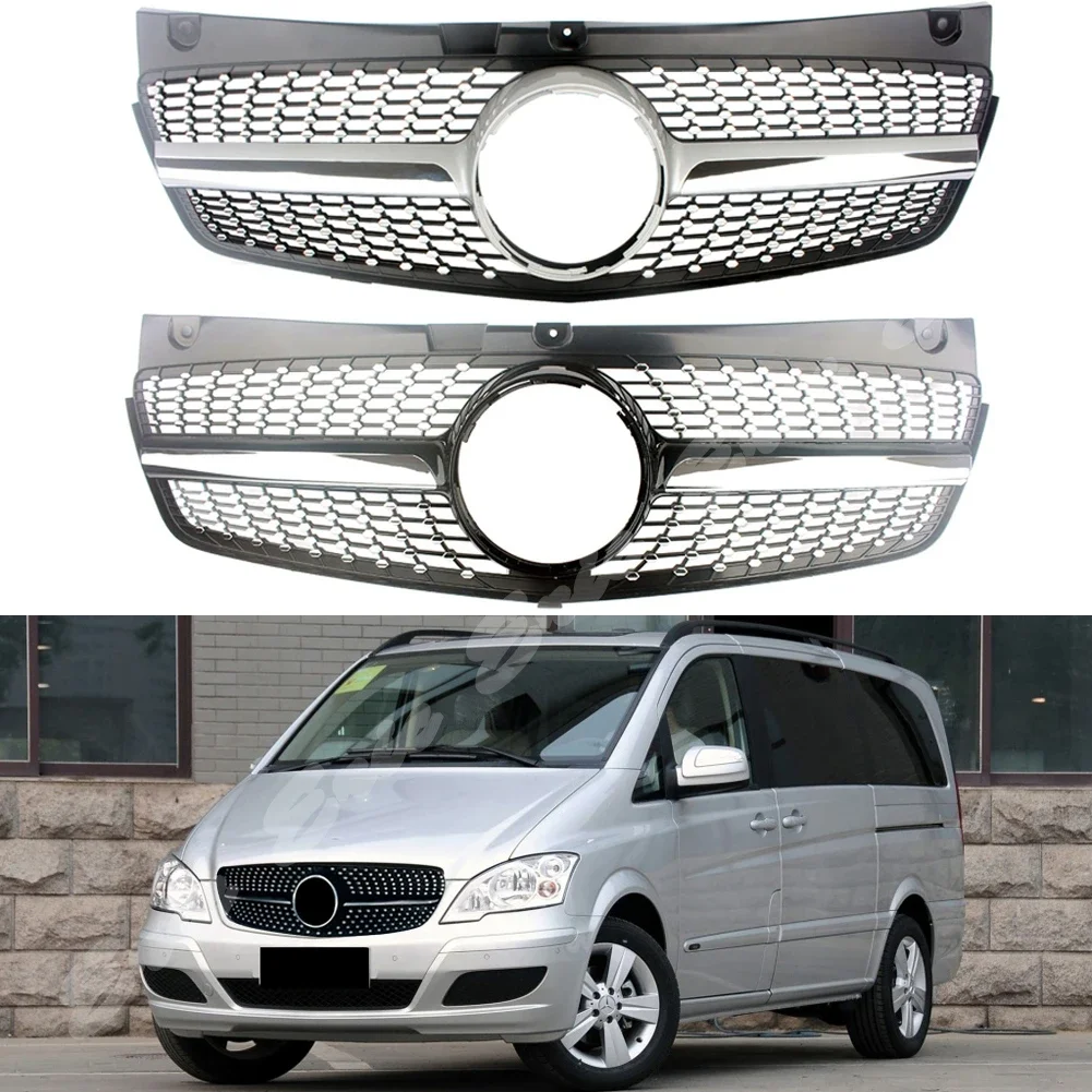 Car Front Racing Facelift Center Grille Bumper Grill For Mercedes-Benz Viano W639 2011 2012 2013 2014