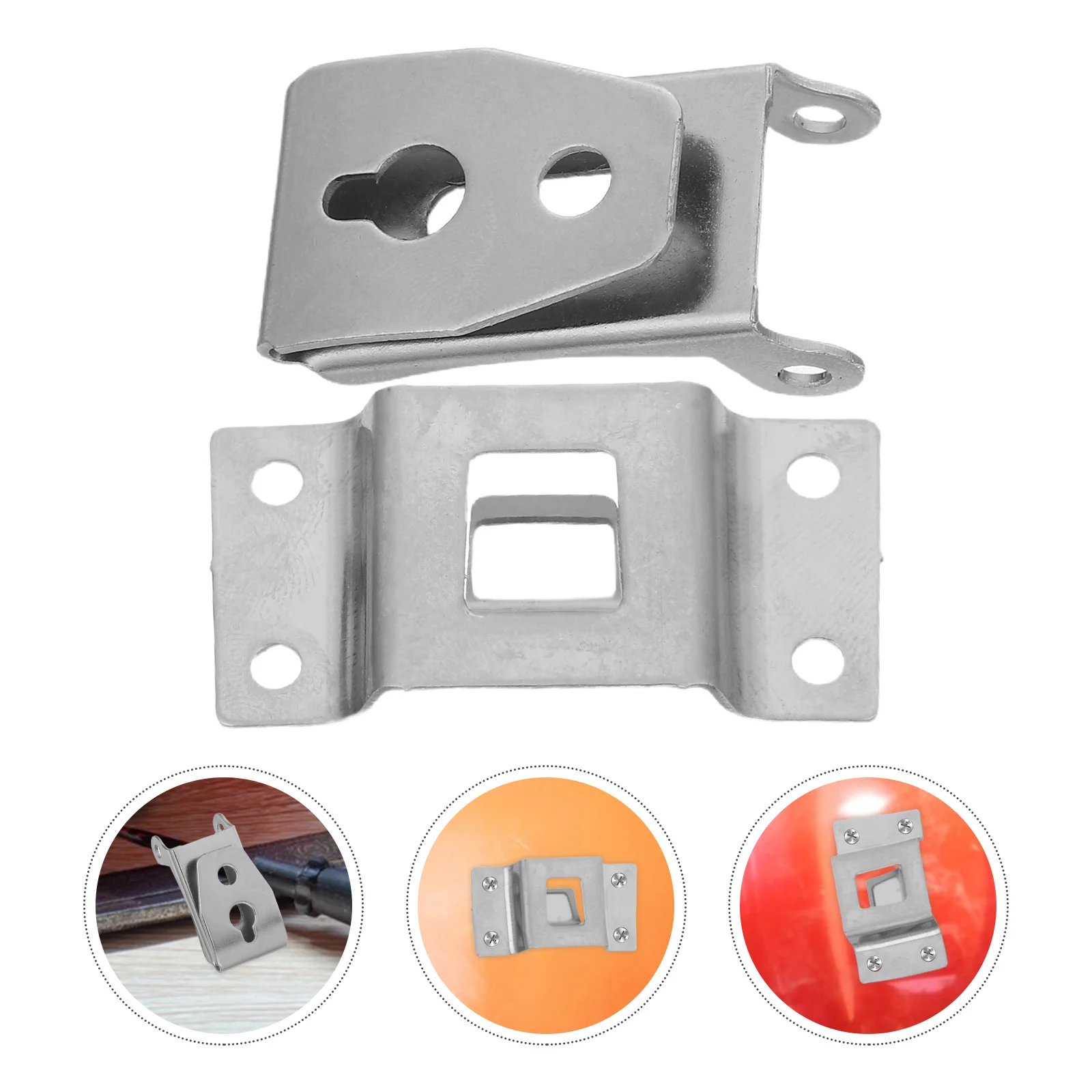 

1Set Safety Light Mount Stainless Steel Hard Hat Headlamp Clip Detachable Light Mounting Clips for Mining