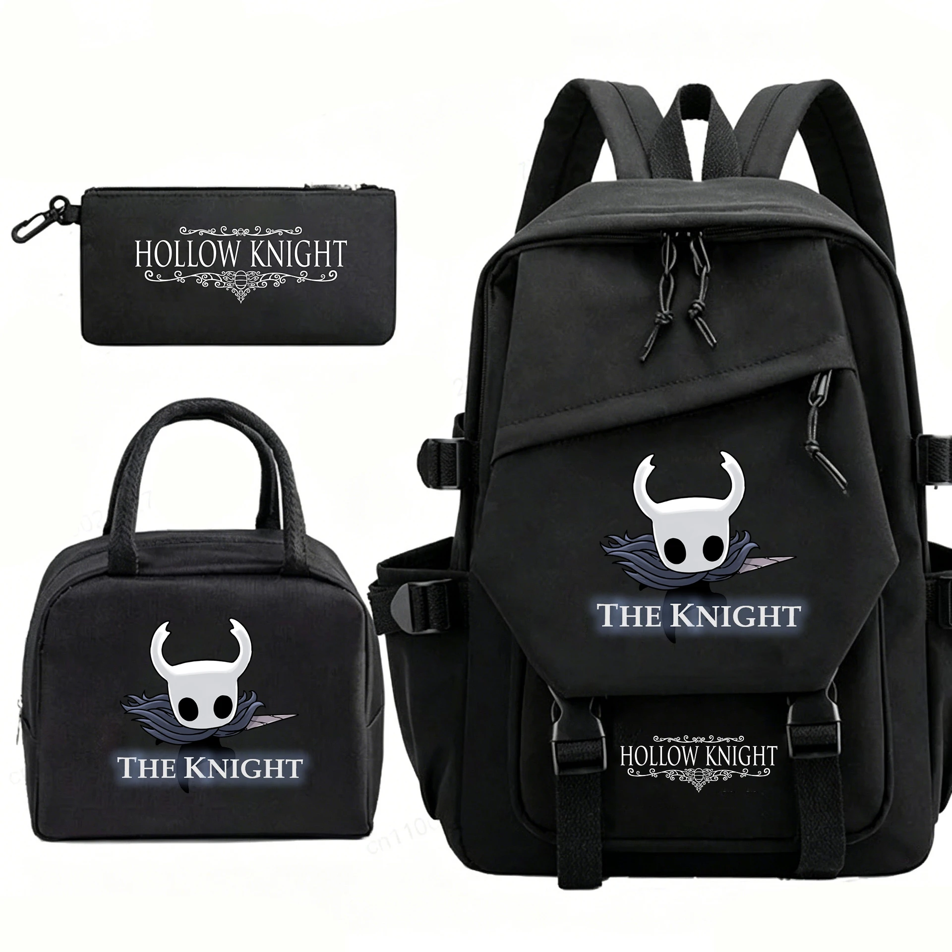 Hollow Knight Backpack Lunch Bag Pencil Case 3pcs Set Boy Girl Schoolbag High Quality Students Bookbag Men Women Travel Backpack