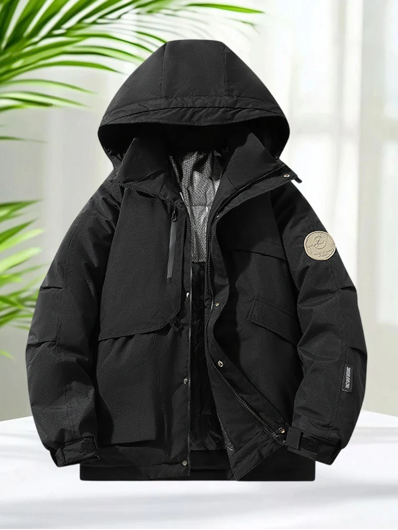 النساء والرجال الشتاء سترة منتفخة سترة مبطنة بالقطن رشاقته في الهواء الطلق معطف مقاوم للماء مقنعين زمم مع جيوب متعددة #3