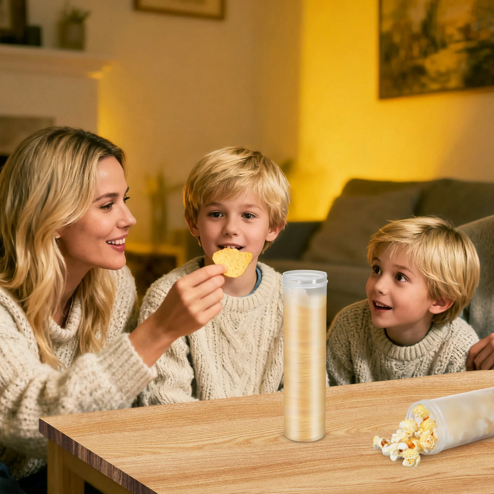 

3pcs Round Pastry Display Case: Transparent Airtight Biscuit Keeper For Kitchen Pantry Storage Jar Keeps Cookies Crackers Fresh