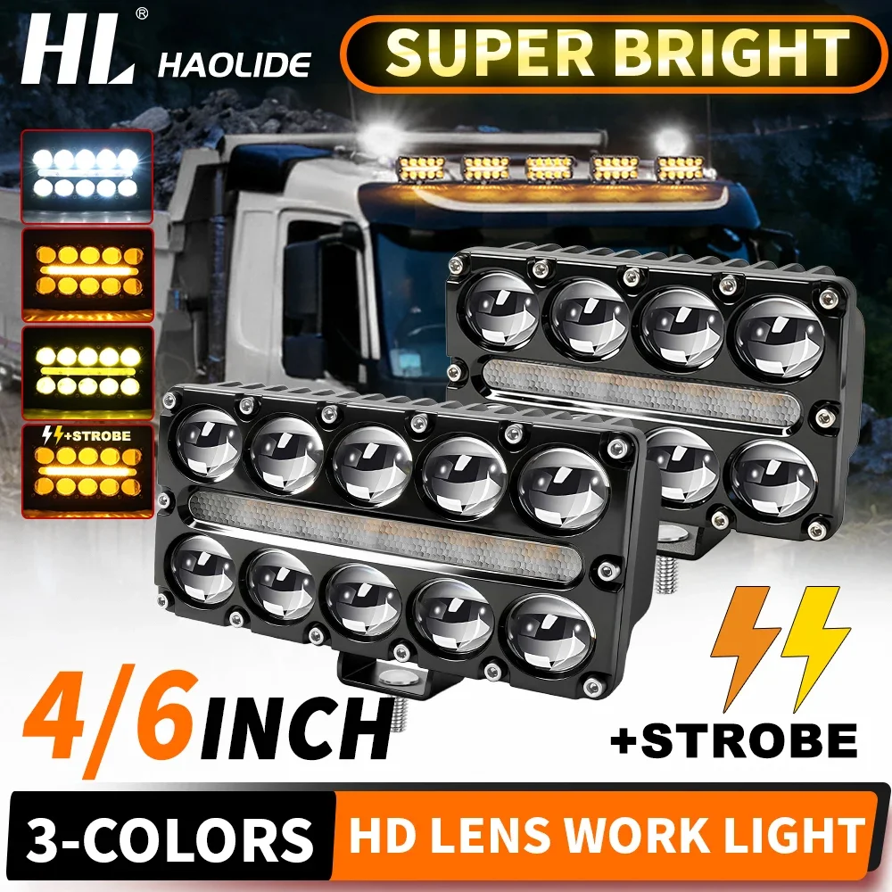 

HAOLIDE 8/10 Lens Auxiliary Motorcycle Spotlight Working Fog lights Projector Headlight Additional Electric Driving Light forCar