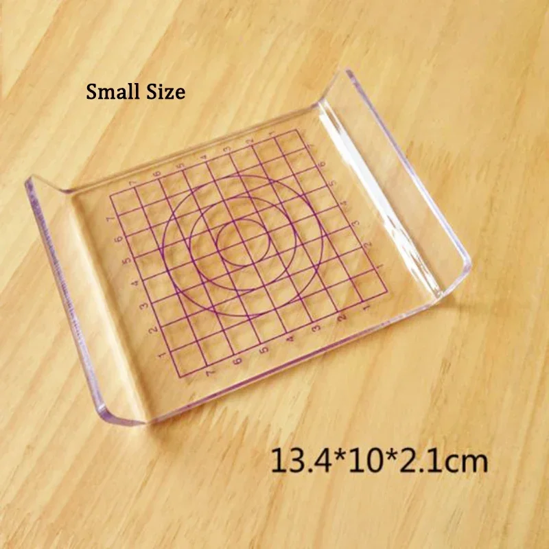 Acrylic Transparent Stamp Pressure Clay Mud Ultra-light Clay Plate Tools S/L Food Play Rub Beads Tool DIY Pressure Plate