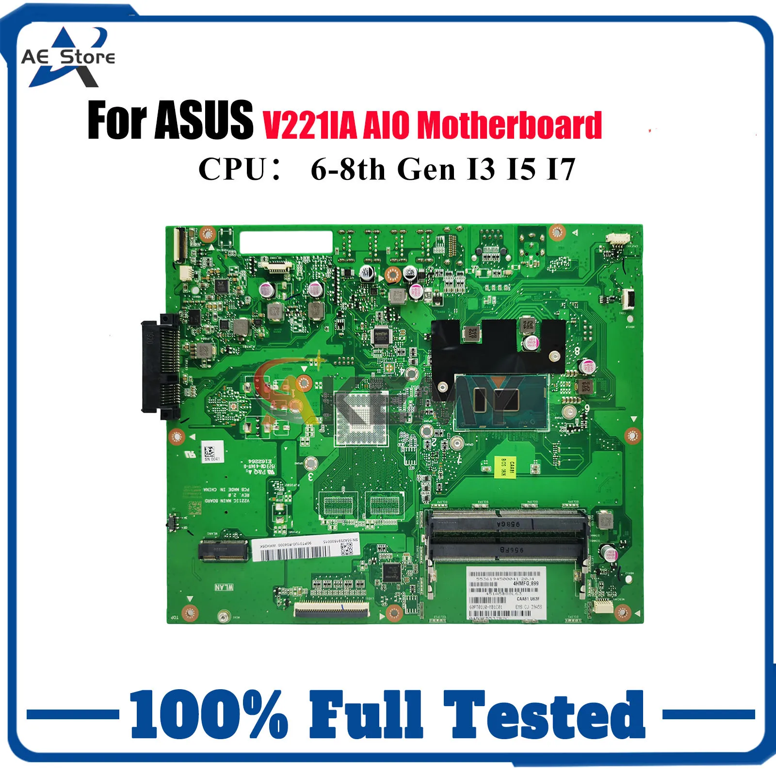 

Материнская плата V221IA для ASUS Vivo AiO V221ID V221IA V221IC V221I с процессором I3 I5 I7, 100% тестирование, ОК, быстрая доставка, stk