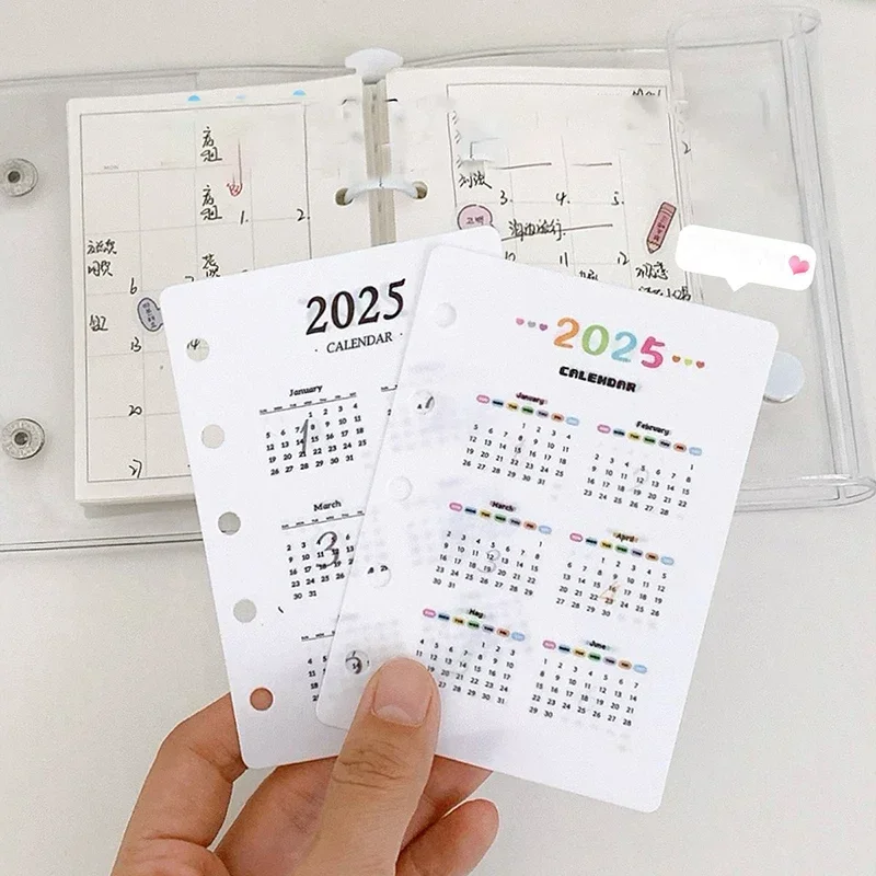 

2025 Calendar Notebook Dividers 2pcs Loose-leaf Binder Dividers Journal Planner Bookmarks Agenda Note Pad Kawaii Stationery