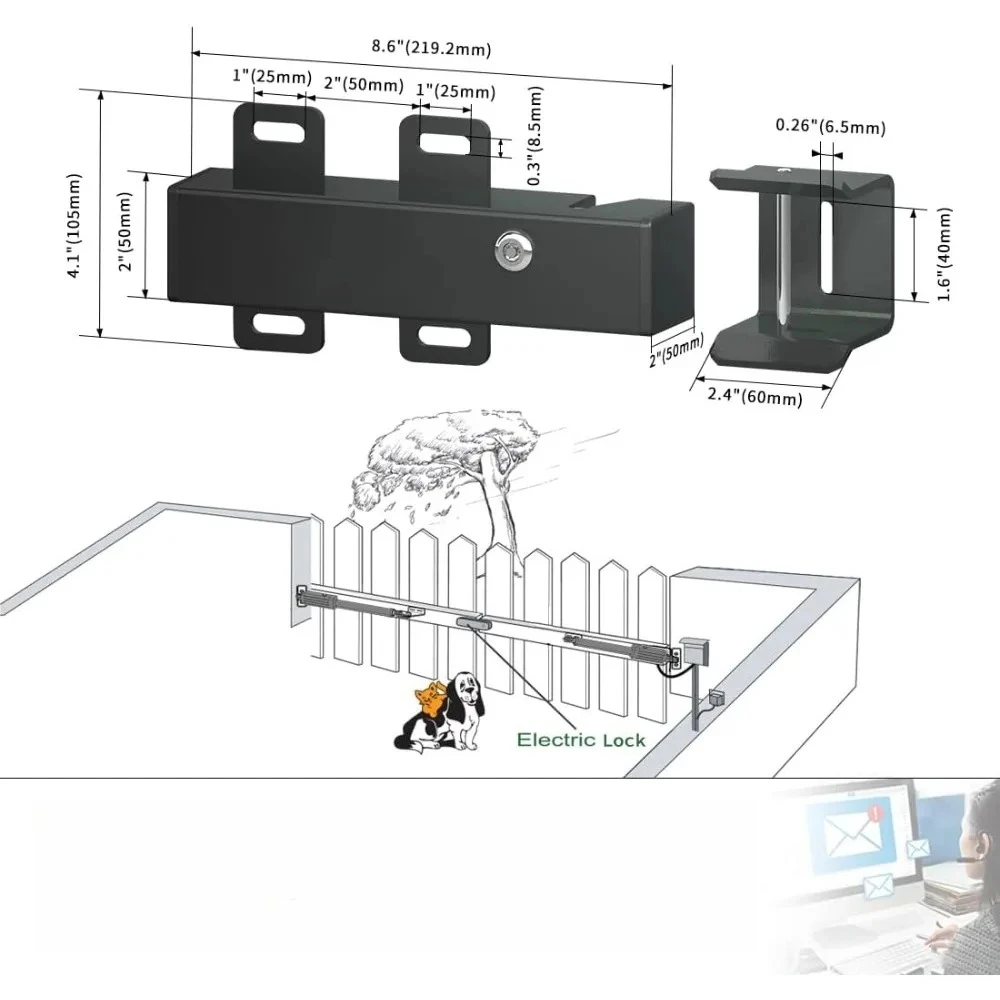 

Automatic Electric Gate Lock 24V DC for Swing Gate Opener Operator System Security Device