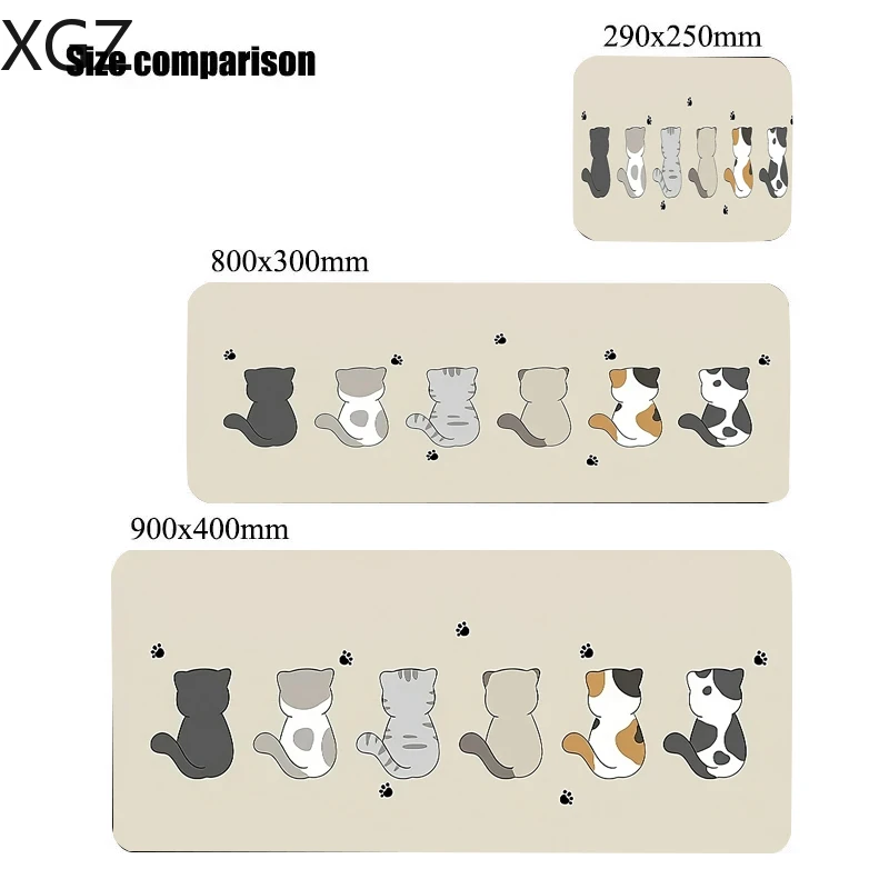 Cute Cat Coffee MousePads Laptop Pad Desk Mat Carpet Animation Oversized Mousemats Company  Gamer PC  Gaming Accessories