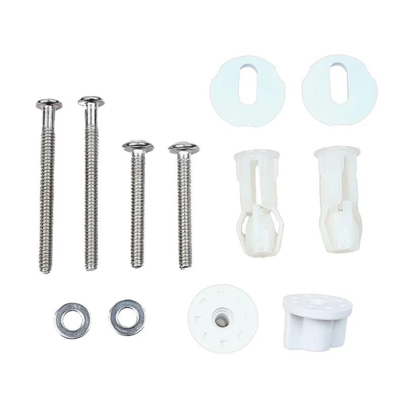 

Steel Toilet Seats Screws with Nylon Nut & Washers Toilet Seats Fastener Quick Installation for Secure & Stable Fit Dropshipping