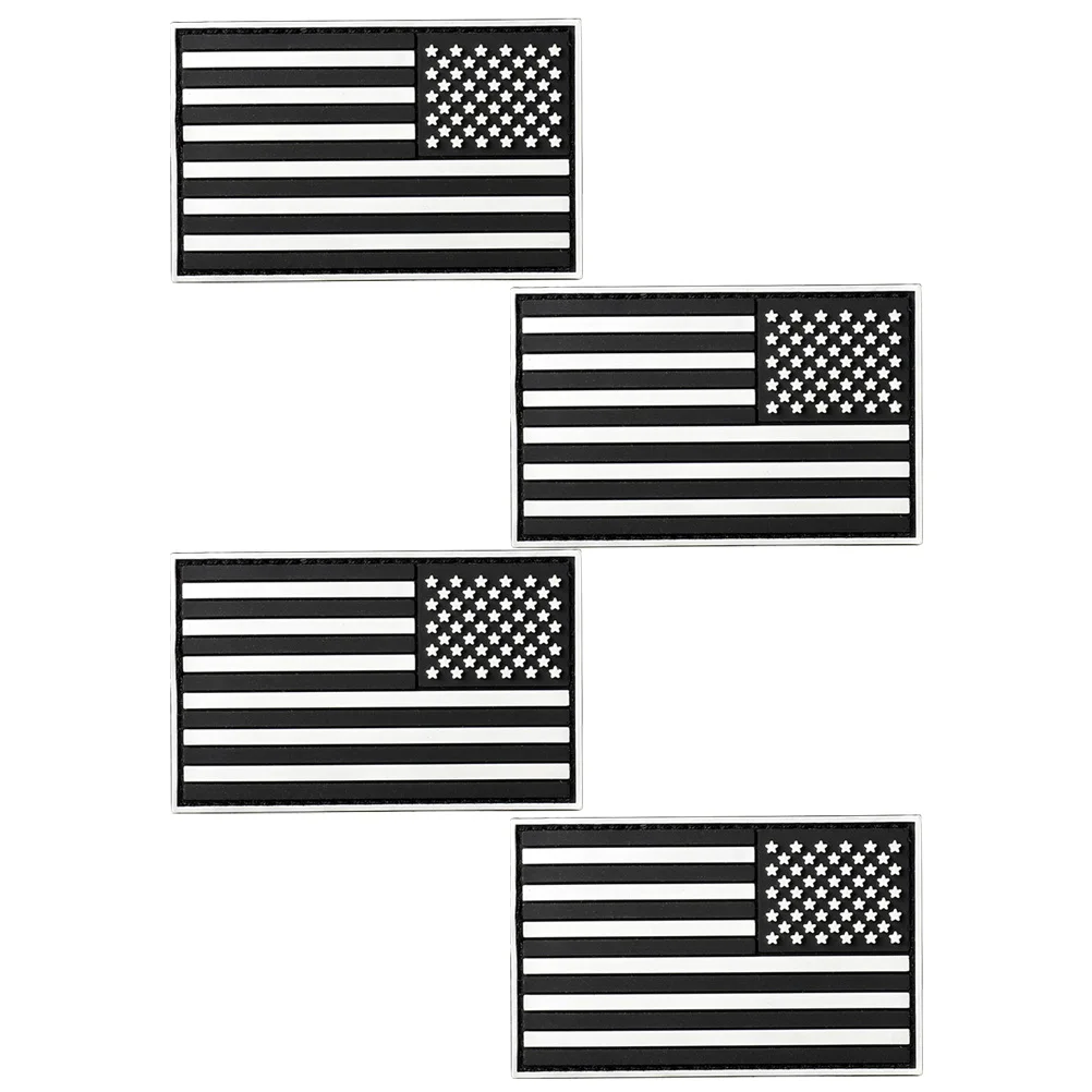 

4 Pcs Flag Shape Patches Black Decorative Embroidery Applique for Backpacks Clothes Repair Material Jeans Patch Diy