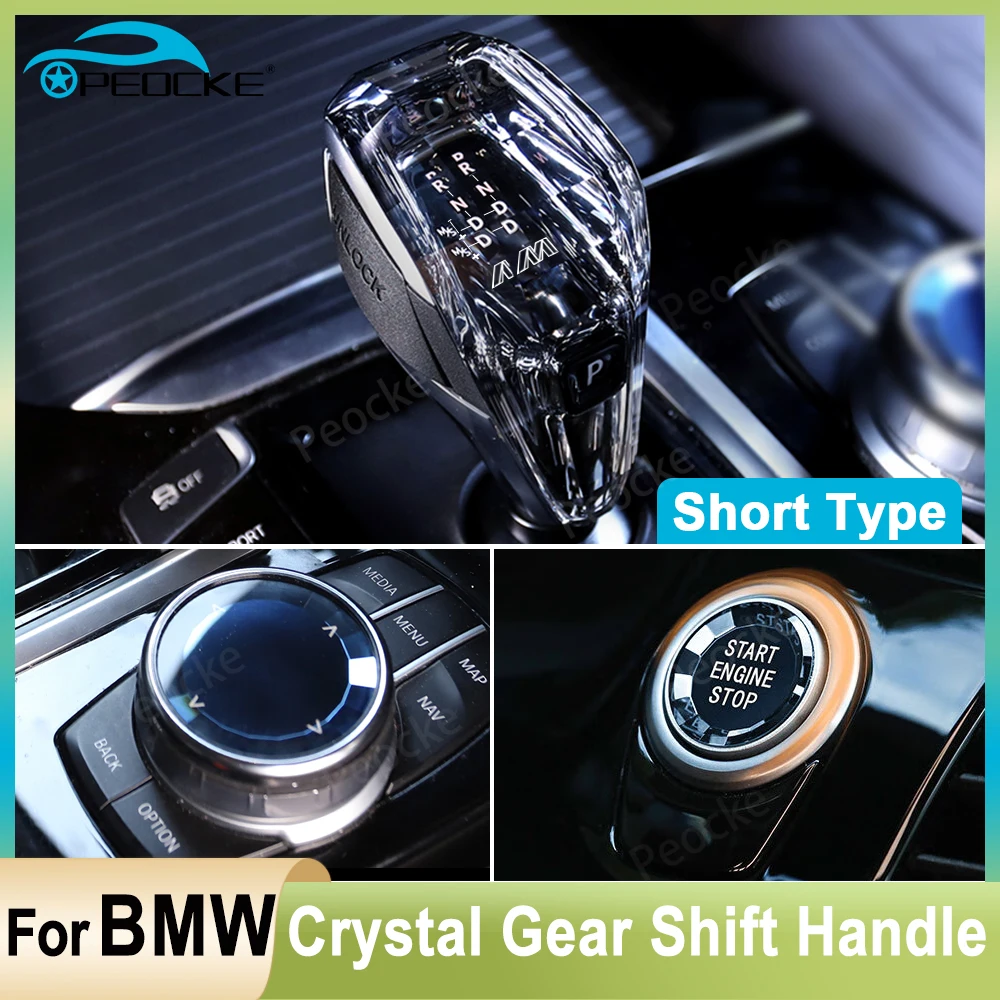 Crystal Gear Stick Short Rod Type For BMW F20 F21 F22 F23 F30 Gearbox Lever Handle F34 F35 i8 i12 i15 F32 F33 F36 Car Accessory