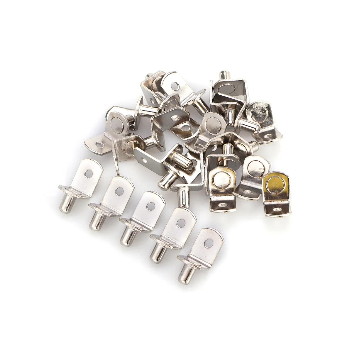 

25Pcs L Bracket Shelf Support Heavy Duty Nickel Plated Strong Metal Shelf Brackets for Cabinets Bookcases Shelving Pegs