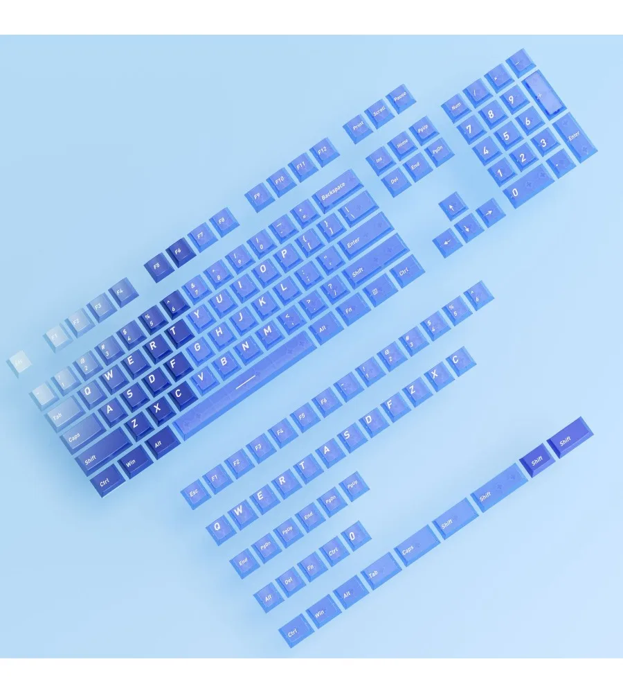 

Sublimation + PC fog transparent keycap ice blue gradual change transparent keycap original highly customized mechanical keycap