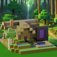 100PCS set of mini world magnetic building blocks DIY toys, grassland trees, minerals and other scene elements